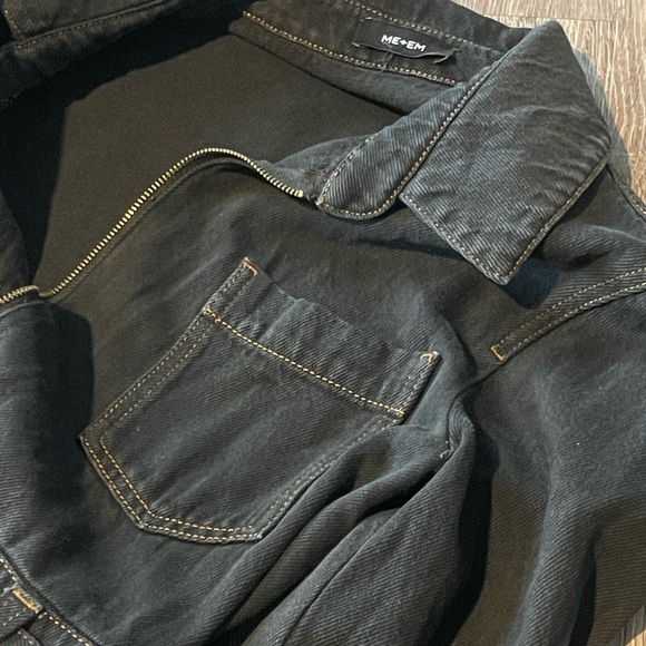 ME+EM | Long Sleeve Belted Denim Utility Jumpsuit RARE - Picture 3 of 15